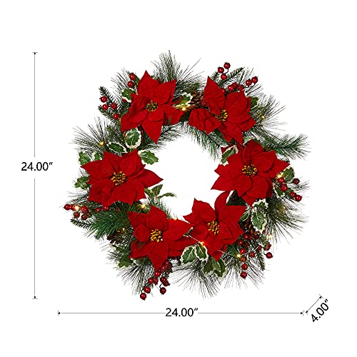 24 Inch Prelit Christmas Wreath Decoration