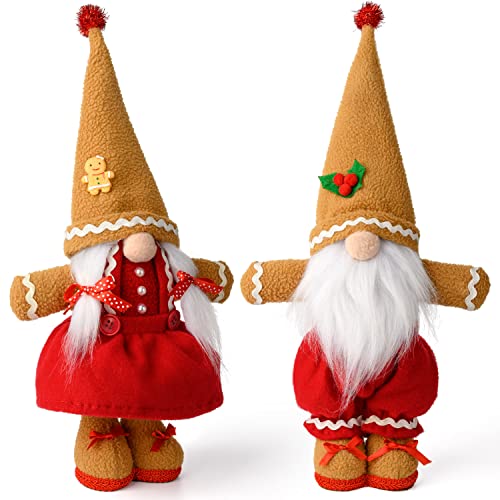 2 Sets Gingerbread Christmas Gnomes Plush Decoration