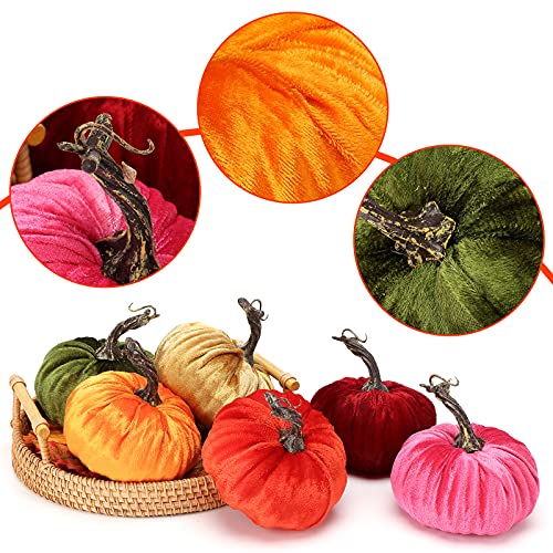 6PCS Artificial Harvest Pumpkins for Halloween Thanksgiving Fall Decorations