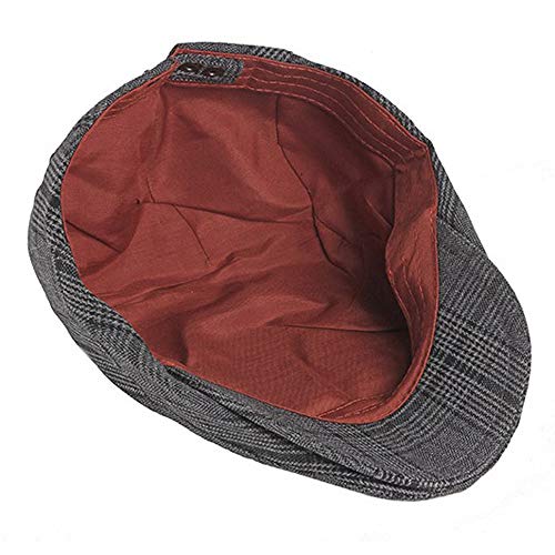 2 Pack Men's Cotton Flat Cap Ivy Gatsby Newsboy Hat (M)