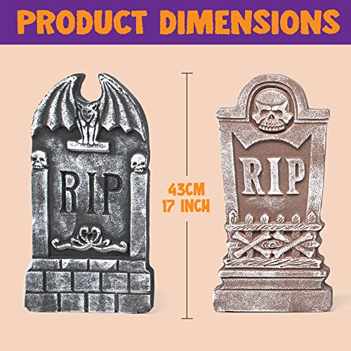 17” Halloween Foam RIP Graveyard Tombstones (5 Pack) Yard Signs