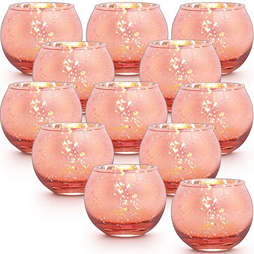 Candle Holders Set of 12 - Mercury Glass Votives Tealight Holder