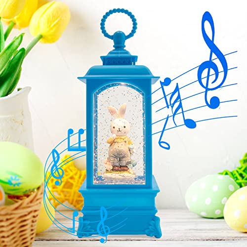 Bunny Snow Globe Music Box Easter Bunny Decor 3 AA Battery or USB Powered