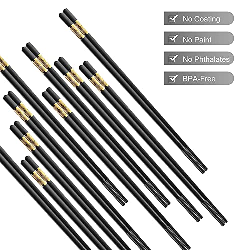 Reusable 10 Pairs Reusable 9.5 Inch Fiberglass Chopsticks