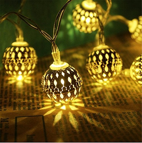 Globe String Lights Plug-in Metal Ball Fairy Lights