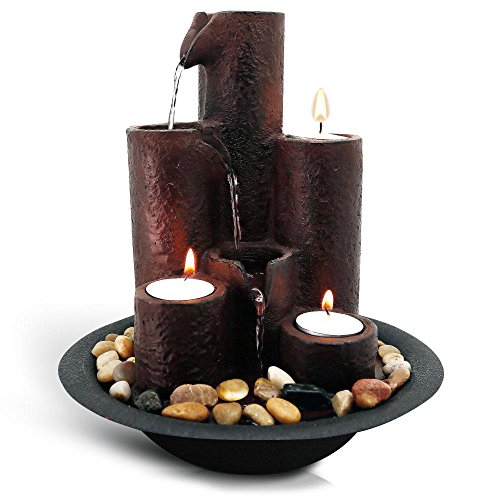 Cascading Waterfall Fountain (3-Tier) -3 Candles & River Rocks Included