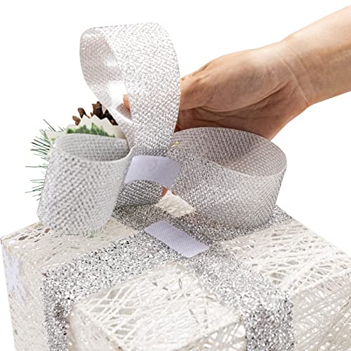 Set of 3 Christmas Lighted Gift Boxes w/ Bows