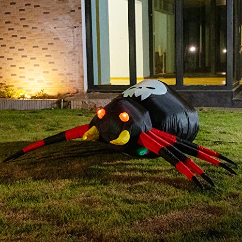 6 FT Width Halloween Inflatable Spider Giant Crawling w/ LED