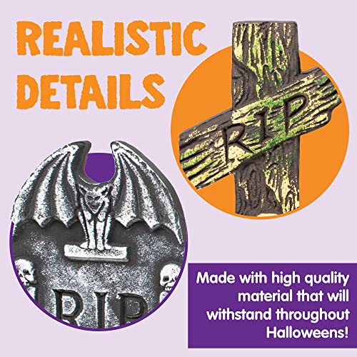 17” Halloween Foam RIP Graveyard Tombstones (5 Pack) Yard Signs