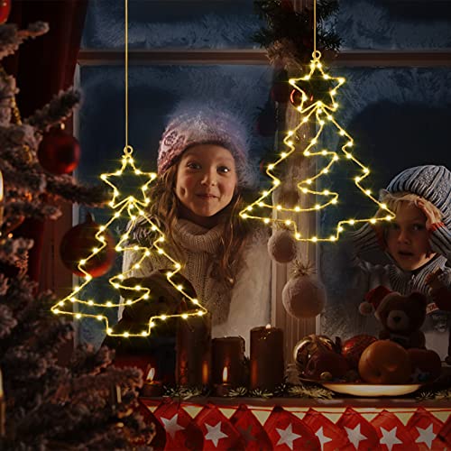 3PCS 55LEDs Christmas Window Hanging Lights Decoration