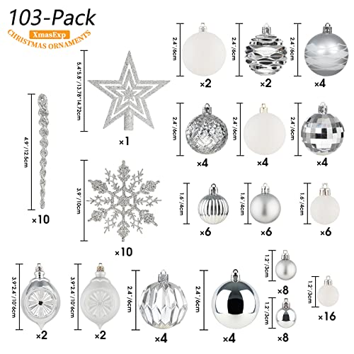 103-Pack Assorted  Christmas Ball Ornaments