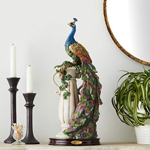 17" Peacock's Sanctuary Home Decor Statue