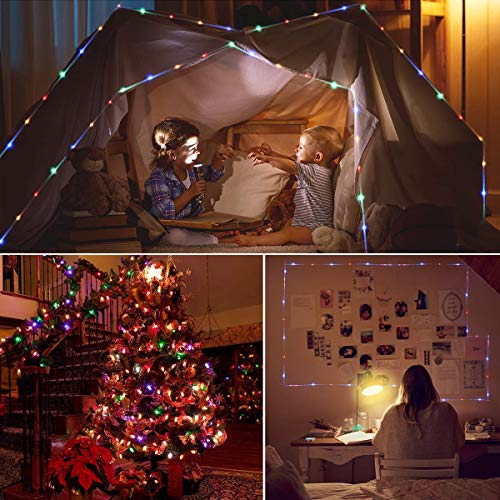 120 LED 8 Modes Lights Battery Operated Fairy String Lights Rope Outdoor Waterproof W/ Remote Multi-Color 40Ft