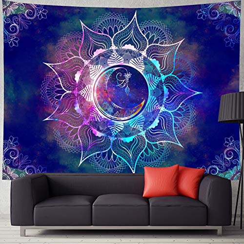 Mandala Tapestry Blue Starry Sky & Moon for Home Decoration