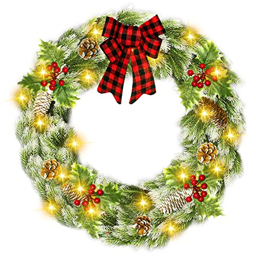 Lighted Christmas Wreath Decoration