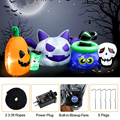 9ft Halloween Inflatables Decoration - Pumpkin & Skull