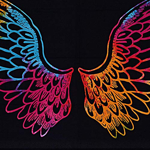 Tie Dye Mandala Angel Wings Hippie Boho Indian Tapestry Decorations  (55x85 Inches)