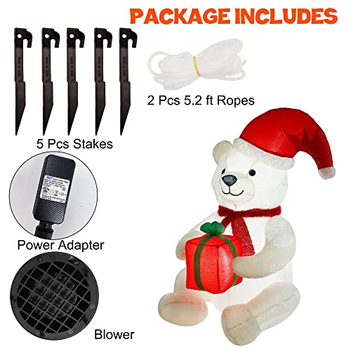 4 FT Christmas Inflatable Polar Bear w/ LEDs