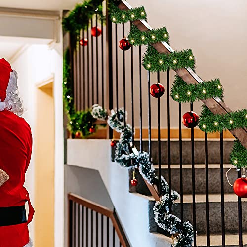 15FT Green Lighted Garland for Christmas Decorations