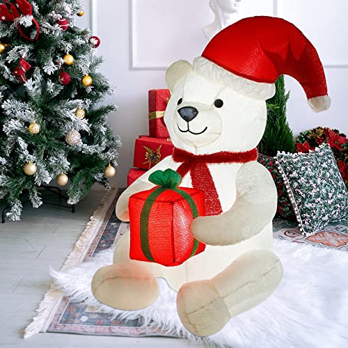 4 FT Christmas Inflatable Polar Bear w/ LEDs