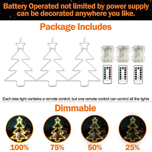 Christmas Window Lights 3 Pack Battery Operated