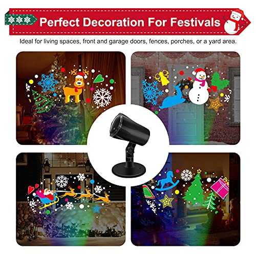 LED Light Projector w/ 360° Automatic Rotation Function for Christmas Decoration