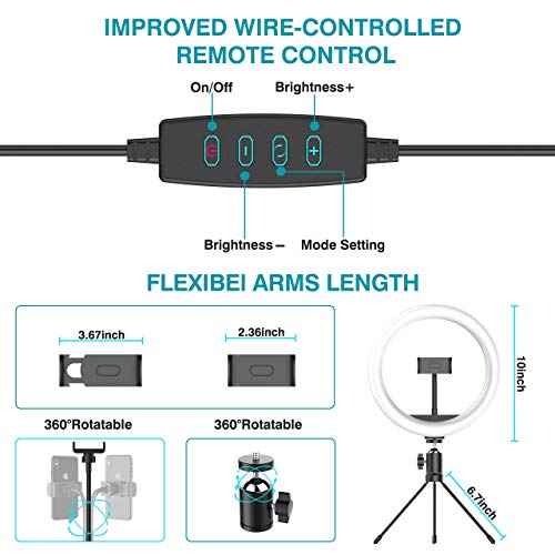 10" Selfie Ring Light w/ Tripod Stand & Phone Holder