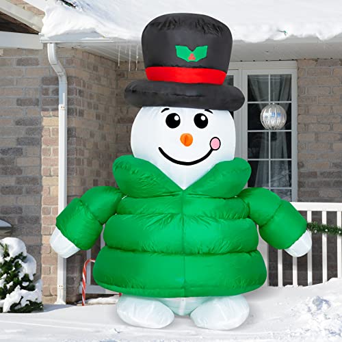 5.6 FT Coat Snowman Wear Magic Hat Christmas Inflatables Decoration