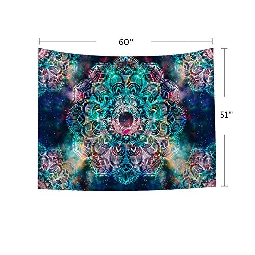 Psychedelic Mandala Wall Hanging Tapestry (51 x 60 Inches)