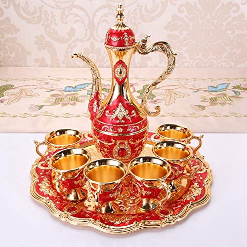 Vintage Turkish Tea/Coffee Pot  Set w/  Tray & 6 Cups