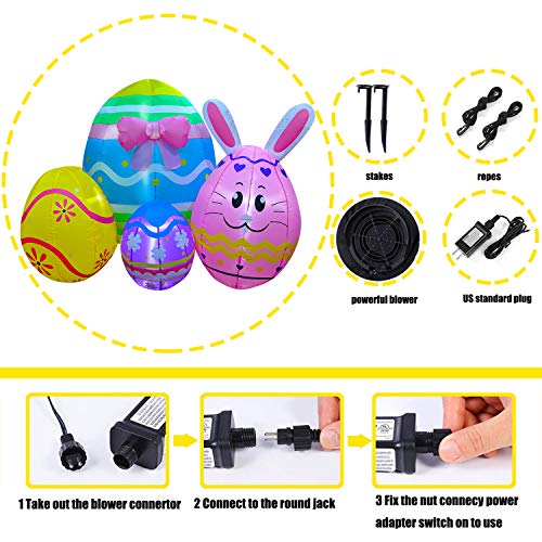 5 Ft Inflatable Easter Bunny Eggs Decorations