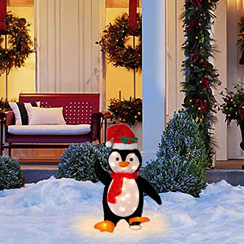 22 Inch Pre-Lit Light Up Penguin/Snowman Christmas Decoration