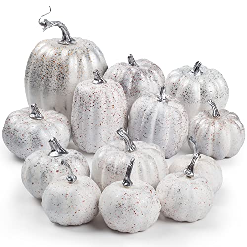 12P-16 PCS Artificial Pumpkins for Fall Halloween Thanksgiving Home Decoration