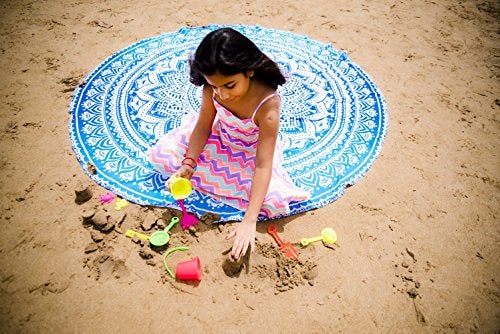 Set of 2 Boho Mandala Indian Meditation Tapestry  - 72 Inches, Blue and Pink Holiday Promotional Bundle!