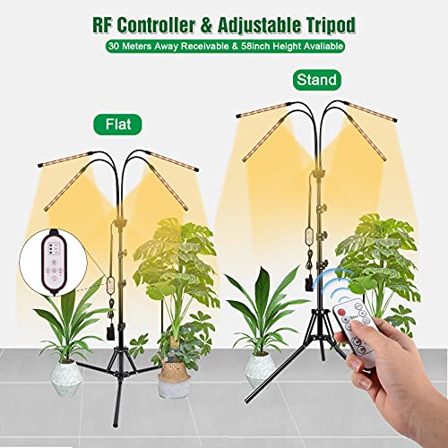 LED Grow Lights for Indoor Plants Full Spectrum Plant Light, 15-60 inches Adjustable Tripod Stand