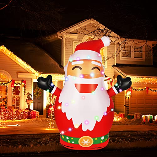 5FT Inflatable Santa Christmas  Decoration with Built-in LED Lights &String