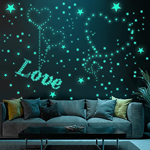 Glow in The Dark Stars for Ceiling, 1079 PCS, Stars. Moon & Planets