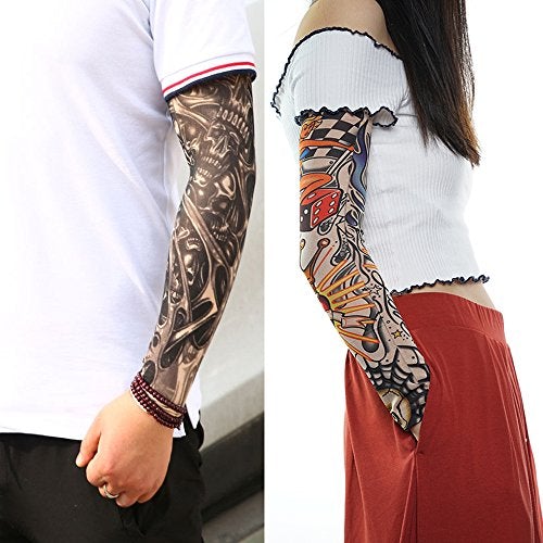 10 Pack Cool Body Arts Fake Temporary Tattoo Arm Sleeves,