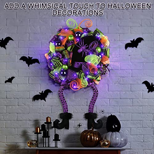 18 by 32 Inch Prelit Wreath Witch Halloween Decoration