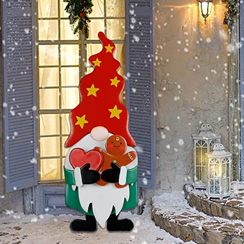 LED Lights Christmas Nutcracker/Gnome Yard Stake Decoration