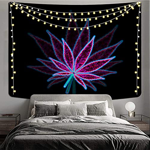 Purple Black Maple Leaf Art Tapestry  for Wall Decoration (59.1 x 39.1 inch)