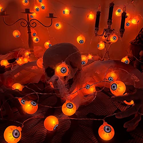 [ 8 Modes & Timer ] 29.5 Ft 60 LED Halloween Eyeball String Lights