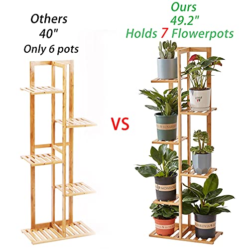 Bamboo 6 Tier 7 Potted Plant Stands