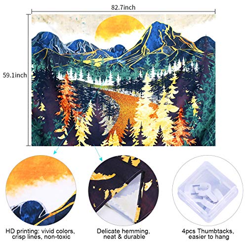 Mountain Forest Trees Art Tapestry Sunset Tapestry Road in Nature Landscape Home Decoration