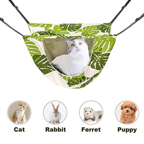 Cage Hammock Soft Pet Bed for Kitten Ferret Puppy Rabbit or Small Pet, Double Layer