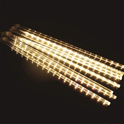 8 Tubes 288 LED Meteor Shower Rain Lights, 30cm Iciclelights Snow Falling Christmas Lights