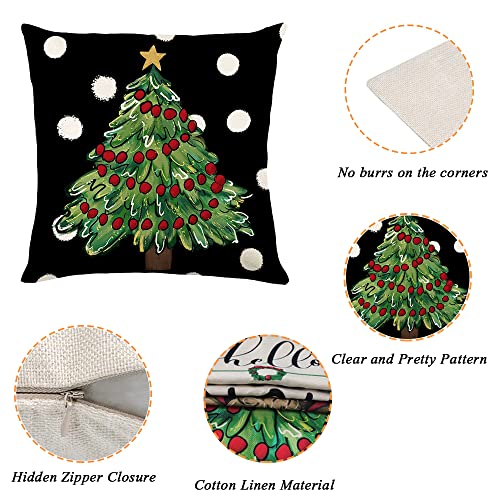 Set of 4 Christmas Pillow Covers 18X18 Inch