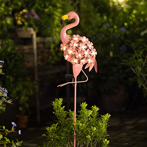 Flamingo Pathway Stake Metal Decor,Waterproof  w/ Warm White LED