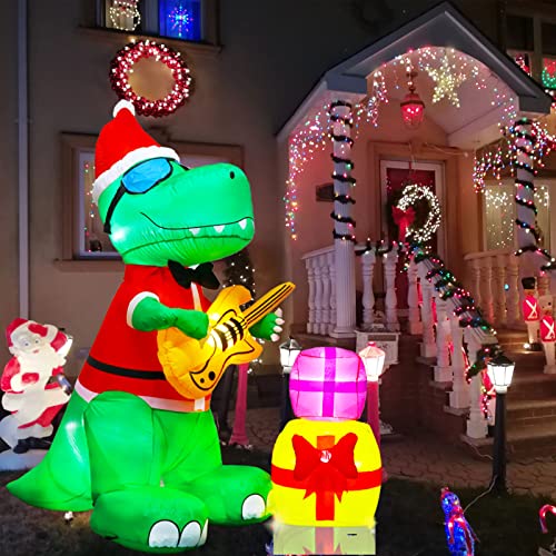 7Ft Christmas West Bay Inflatable Dinosaur w/ Built-in LED