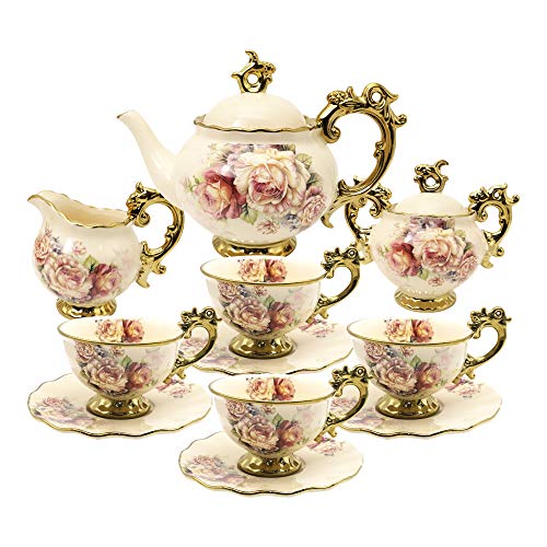 15 Pieces British Porcelain Tea/Coffee Set- Big Tea Cup